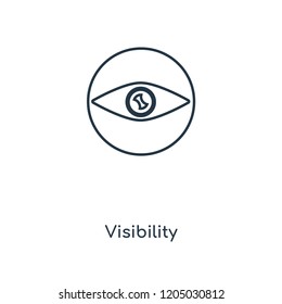 Visibility concept line icon. Linear Visibility concept outline symbol design. This simple element illustration can be used for web and mobile UI/UX.