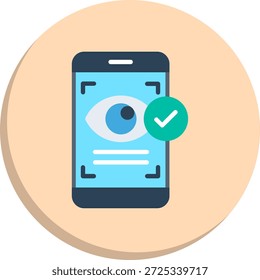 Icono de estilo de círculo plano de visibilidad