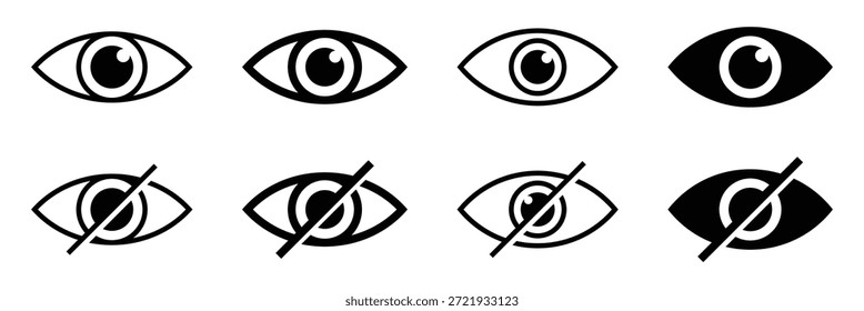 Visibilidad e íconos ocultos para el diseño de la interfaz de usuario, Configuraciones de privacidad, mostrar u ocultar símbolos en App e interfaces de Sitio web