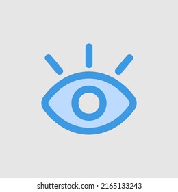 Visibility icon in blue style about essentials, use for website mobile app presentation