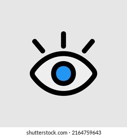 Visibility icon in filled line style about essentials, use for website mobile app presentation