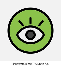 Visibility icon in filled line style about essentials, use for website mobile app presentation