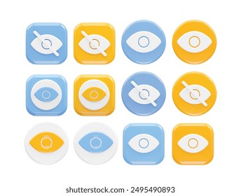 Visibility icon illustration 3d rendering element