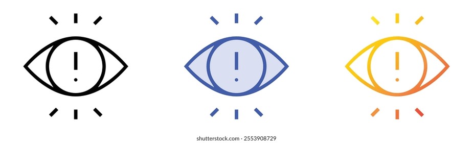 visibility icon. Linear, Blue Fill and Gradient Style Design Isolated On White Background