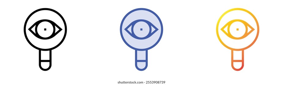 visibility icon. Linear, Blue Fill and Gradient Style Design Isolated On White Background