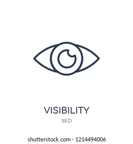 Visibility icon. Visibility linear symbol design from SEO collection. Simple outline element vector illustration on white background.