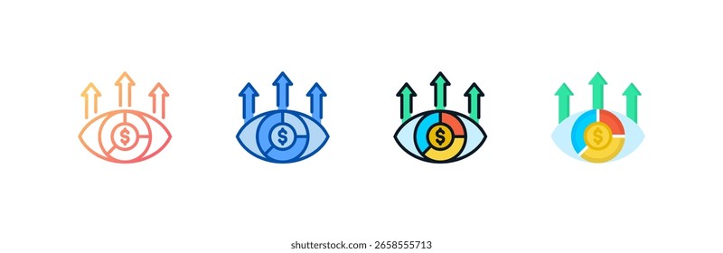 Ícone de visibilidade define coleção de vários estilos