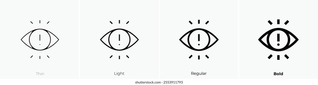 visibility icon. Thin, Light Regular And Bold style design isolated on white background