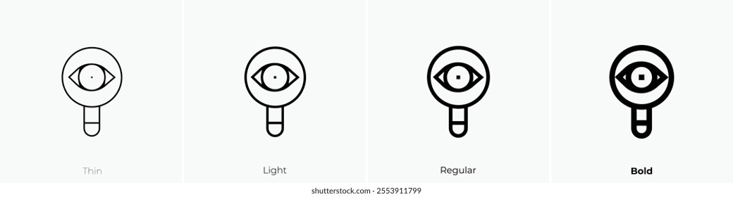 visibility icon. Thin, Light Regular And Bold style design isolated on white background