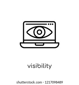 Visibility icon. Trendy modern flat linear vector Visibility icon on white background from thin line Programming collection, editable outline stroke vector illustration