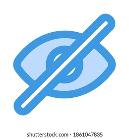 Icono de visibilidad en azul para cualquier proyecto, uso para presentación de aplicación móvil del sitio web