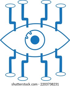 Visibility Icon, Visible Symbol Blue Vector