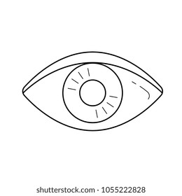Icono de línea de visibilidad aislado en fondo blanco. Icono de línea de vector de visibilidad para infografía, sitio web o aplicación.