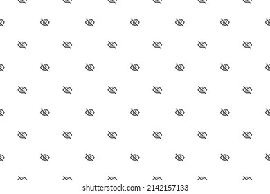 Visibility Off Seamless Pattern on White Background. Vector Background Design.