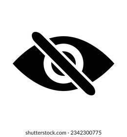 Visibility Off Vector Glyph Icon For Personal And Commercial Use.
