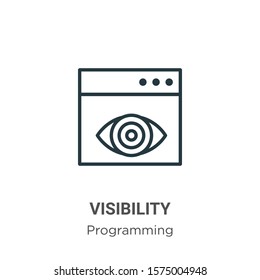 Visibility outline vector icon. Thin line black visibility icon, flat vector simple element illustration from editable seo concept isolated on white background