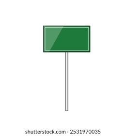 visibility street sign green cartoon. regulation intersection, pathway destination, wayfinding informative visibility street sign green sign. isolated symbol vector illustration