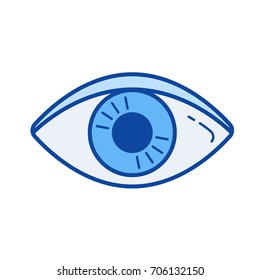 Visibility vector line icon isolated on white background. Visibility line icon for infographic, website or app. Blue icon designed on a grid system.