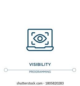 visibility vector line icon. Simple element illustration. visibility outline icon from programming concept. Can be used for web and mobile
