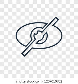 Visible concept vector linear icon isolated on transparent background, Visible concept transparency concept in outline style