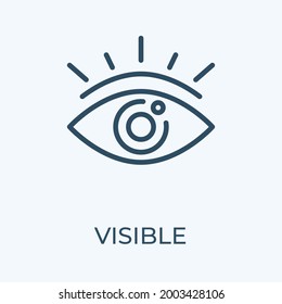 Visible eye editable stroke thin vector line icon.