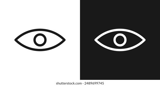 Visible eye outline icon symbol black and white set. Vector illustrator