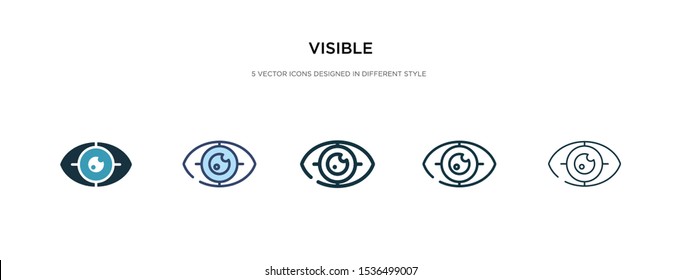 visible icon in different style vector illustration. two colored and black visible vector icons designed in filled, outline, line and stroke style can be used for web, mobile, ui