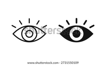 Visible icon. Eye icon in filled, thin line. Eye icon silhouette vector designs.