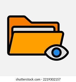 Visible icon in filled line style about folders, use for website mobile app presentation