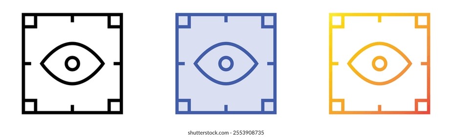 visible icon. Linear, Blue Fill and Gradient Style Design Isolated On White Background