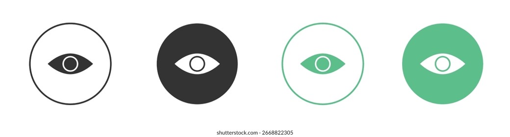 Sichtbares Symbol Minimaler flacher Linien-Vektorsymbol-Satz.