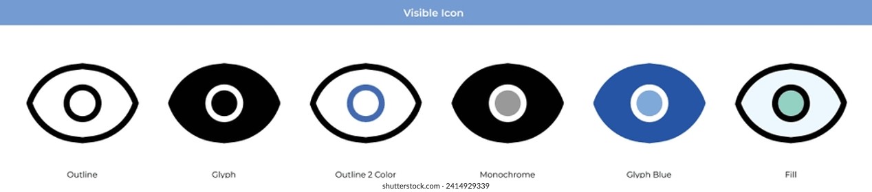 Visible Icon Set Vector Design