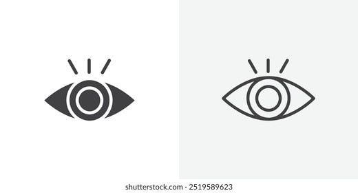 Visible icon. solid filled and stroke thin line style eps 10