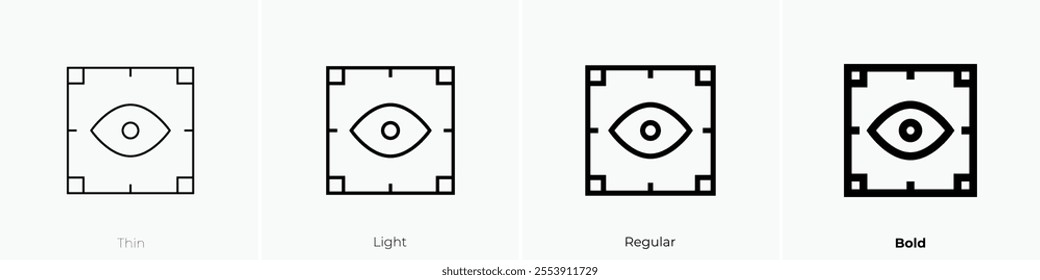 visible icon. Thin, Light Regular And Bold style design isolated on white background