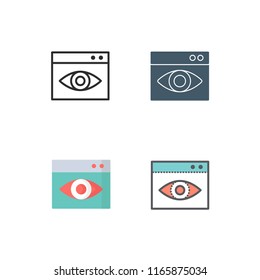 visible icons vector with four different style