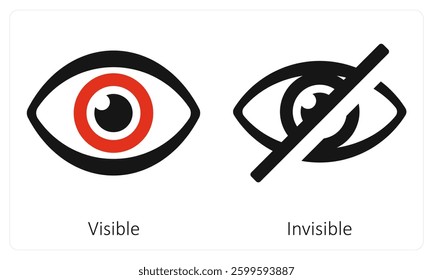 Visible and Invisible icon concept