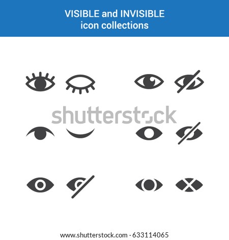 visible invisible icon symbol sign collection
