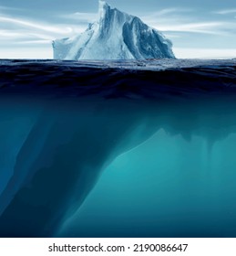 superficie visible e invisible del iceberg