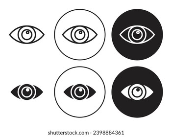 Visible line icon set. Eye view vector symbol. Supervision line icon. Eyeball sign in suitable for apps and websites UI designs.