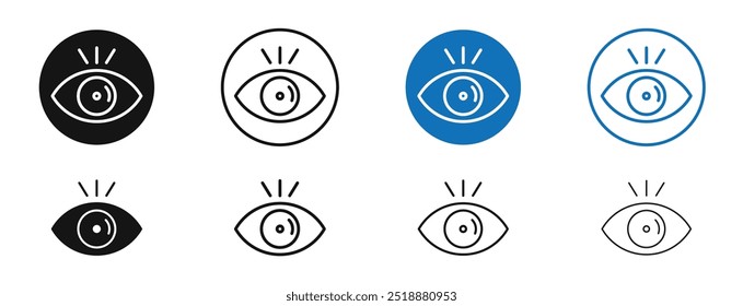 Visible vector icon in black and blue colors