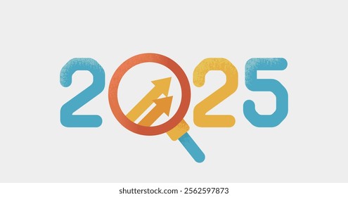 Vision 2025 | Growth and Goals Icon Design ( Vector Backgrounds Web graphics )