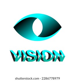 Logo de Vision 3d con texto