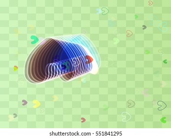 vision above thin faction, excellent love vector background at card