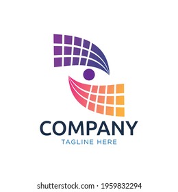Vision abstract logo design template 
