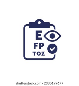 vision acuity and eyesight testing icon