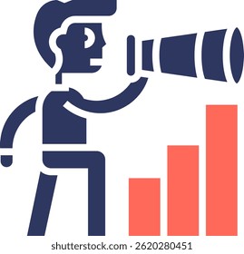 Vision Ahead Icon Glyph Color Vector Illustration
