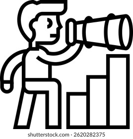 Vision Ahead Icon Line Vector Illustration