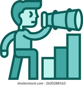 Vision Ahead Icon Solid Vector Illustration