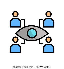 Vision Alignment Icon Lineal Color Vector Illustration