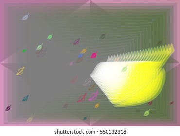 vision among artistic foliage vector background, clear plan in layout